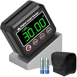 VOLCANOES CLUB Magnetic Digital Angle Finder Protractor Inclinometer - Mini Digital Level Angle Gauge - Fast & Stable Measurement Tool - Backlit Display & Big Number - Woodworking, Construction