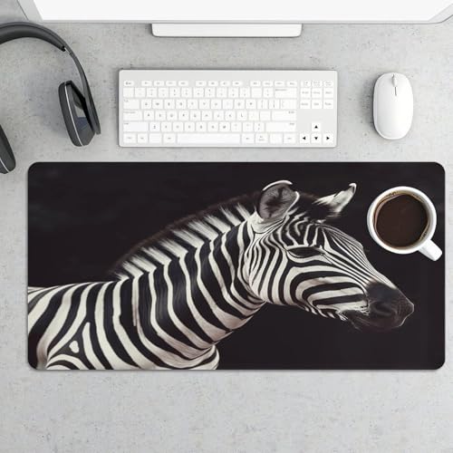 Base para mouse grande rectangular estilo Animal Zebra de goma miniatura 5