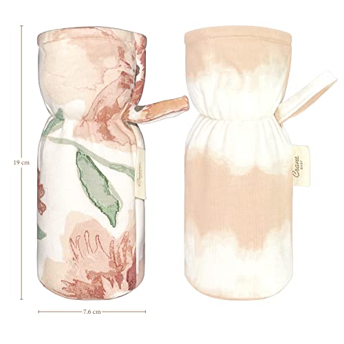 Image of Crane Baby Cotton Bottle Cover /Warmer, Parker Collection (Pack of 2, 19 x 8 x 8 cm, Fits Upto 330ml Bottle), Pink