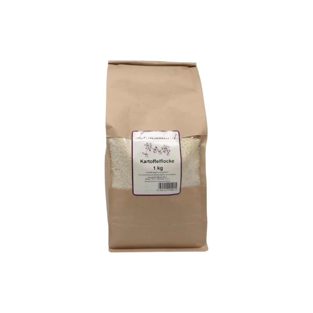 Lunderland Kartoffelflocke | 1 kg | Einzelfuttermittel für Hunde | Hoher Vitamin-C Gehalt