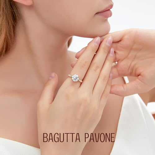 1.5/2/3/4CT Moissanite Engagement Rings for Women, D Color VVS1 S925 Sterling Silver Moissanite Ring with 18K Gold Plated Wedding band for Women4