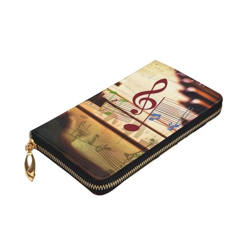 Music Printed Long Wallet for Women Men Cute PU Leather Wallet with Coin Purse and Credit Card Holder3