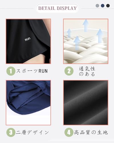 Zleufirty ランニングショートパンツ レディース S ブルー