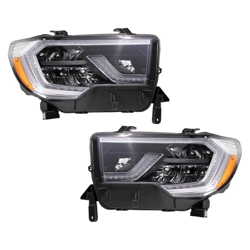 Image of TRQ 2 Piece Headlight Assembly Set Driver & Passenger Side Compatible with Toyota Sequoia 2018-2022 Limited SR5 TRD Sport Sequoia TRD Pro 2020-2022 TO2502267 TO2503267 811100C200 811500C160