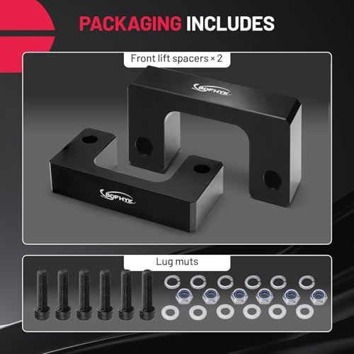 Image of BDFHYK 2 inch Front Leveling Lift Kit Compatible with 2007-2021 Silverado 1500 /Tahoe /Avalanche 1500 /Suburban 1500 | Yukon Sierra 1500 /Yukon XL 1500 Front Lift Spacers 2 Pack