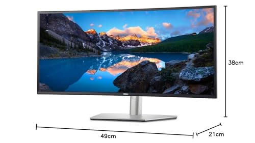 Image of Dell U3421We Ultrasharp Curved Monitor, 34.14 Inch Ultrawide Monitor Wqhd (3440 X 1440P At 60Hz), In-Plane Switching Technology, 100Mmx100Mm Vesa Mounting Support, Platinum Silver (Model), LED