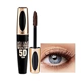 MockTota Máscara de Pestañas Marrón 5D Resistente al Agua - Volumen Intenso & Rizado Natural 10ml Vegana y Duradera Para Bodas, Fiestas y Maquillaje de Fiesta