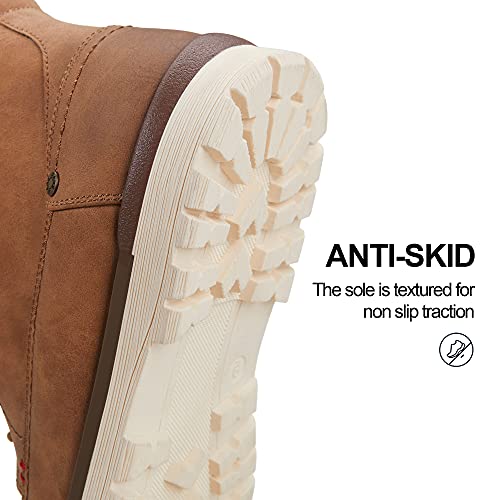 Vostey Men's Boots Casual Boots For Men Side Zipper Motorcycle Chukka Boots Mens Retro Outdoor Hiking Boots (Bmy8071 Yellow Brown 11) #TOP2