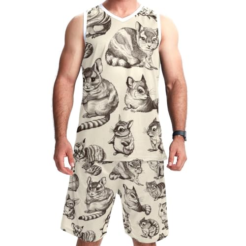 Combinaison de basket confort pour homme fort grand ensemble de sport artistique imprimé animal