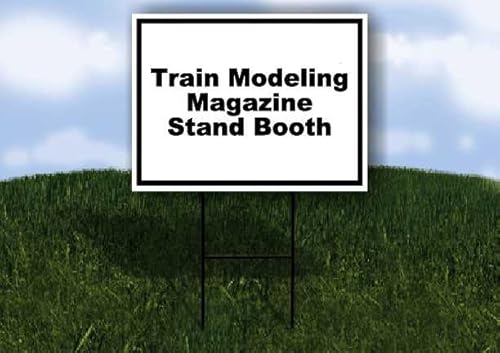 Train Modeling Magazine Stand Booth Black White Frame 1 Single Sided 18x24 in Yard Road Sign w/stand