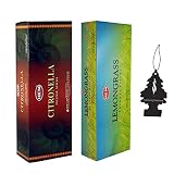 HEM Citronella and Lemongrass Aromatherapy Incense Sticks - All Natural, Long Lasting Fragrance with