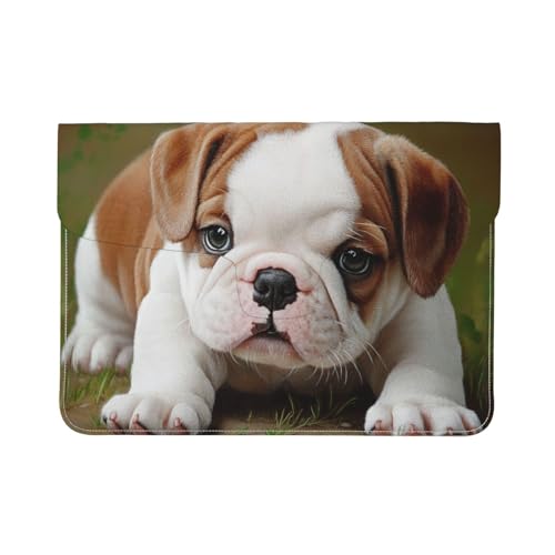 Housse en cuir pour ordinateur 13" bouledogue antichoc
