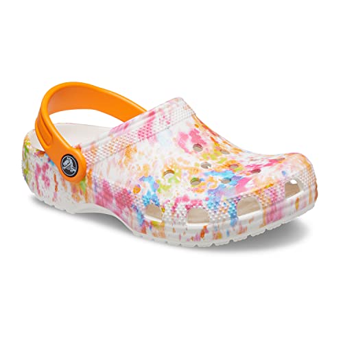 Crocs Classic Tie Dye Clogs (Little Kid/Big Kid), Orange Zing Splatter Dye, 3 Little Kid #TOP6