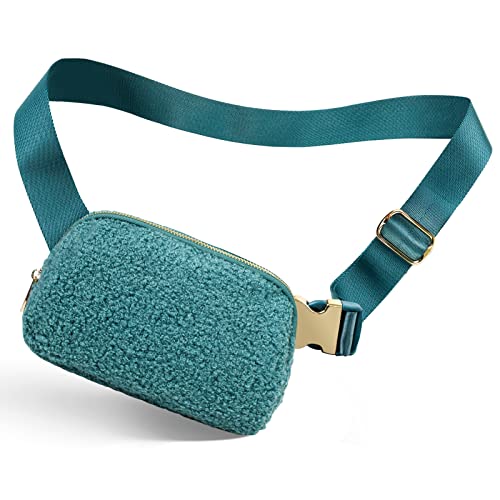 Everywhere Belt Bag for Women, viewm Waterproof Fanny Packs for Women Men Fanny Pack Crossbody Bags for Women with Adjustable Strap for Travel Fitness Running Hiking, Fleece Green, New - Fleece