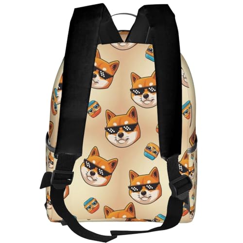 Leisure Rucksacks, Lightweight Sunglasses Funny Doge Meme Dog Backpack for Outdoors and Bicycle3