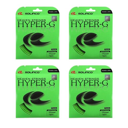 Solinco Hyper G Tennis String - 4 Packs (Green, 19g)