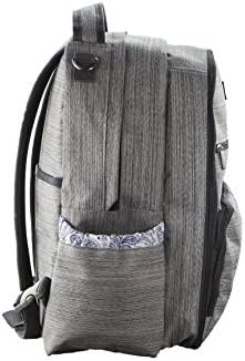 Knuddelstuff ‘Buckingham’ Baby Diaper Bag Backpack & Organizer System – Insulated Pockets, Grey