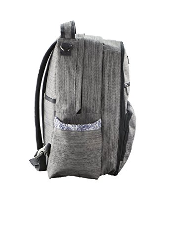 Knuddelstuff ‘Buckingham’ Baby Diaper Bag Backpack & Organizer System – Insulated Pockets, Grey