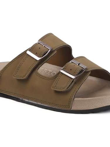 Image of Sukun mens Sukun Slb 10 Men's Stylish Dual-strap Buckle Sandals Sandal