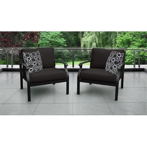 TK Classics Kathy Ireland Madison Ave. 2 Piece Aluminum Patio Furniture Set 02b in Black - Thumbnail 2
