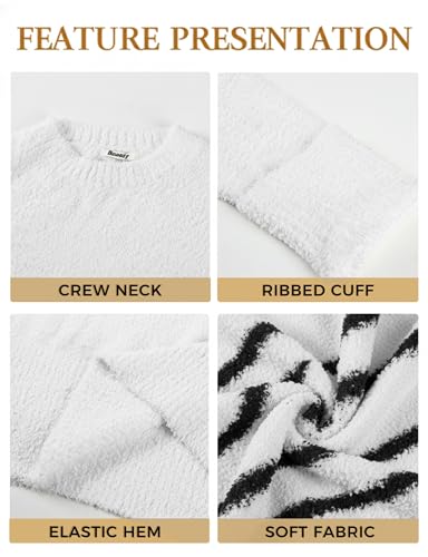 Image of Buauty Womens Oversized Long Sleeve Crewneck Fall Sweaters Chunky Fuzzy Knit Pullover Clothes 2025 Trendy Outfits