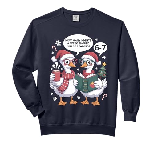 67 Meme Funny Christmas Reading School Librarian Teacher Comfort Colors Adult Sweatshirt
