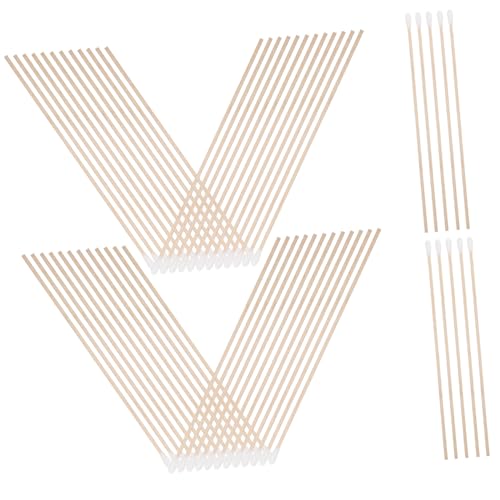 minkissy 100pcs Pointed Cotton Swabs Wooden Handle Cotton Tips for Face Medical Use Safe Comfortable