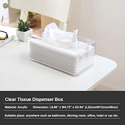 Square Clear Acrylic Tissue Box, Box Covers Rectangular, Bathroom Facial Napkin Box Holders, Table Clear Dryer Sheet Dispenser For Bathroom, Kitchen And Cars #TOP4