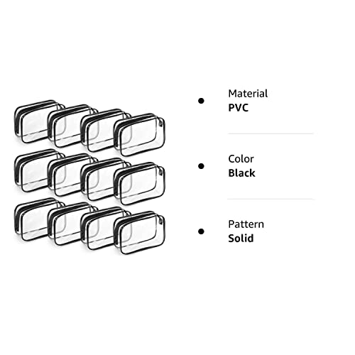 Weewooday 12 Pieces Clear Cosmetics Bag Pvc Zippered Clear Toiletry Carry Pouch Portable Cosmetic Makeup Bag Waterproof Makeup Bag Vinyl Plastic Organizer Case For Vacation, Bathroom And Organizing #TOP7