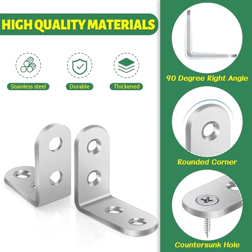 Bolatus 20 Stk Winkelverbinder 40×40mm Metallwinkel 90 grad Edelstahl Winkel mit 80 Schraube für Fest Verbunden Tabelle Stuhl Bücherregal Möbelwinkel