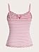 SOLY HUX Women's Striped Lace Trim Cami Crop Top Button Front Spaghetti Strap Y2k Tops
