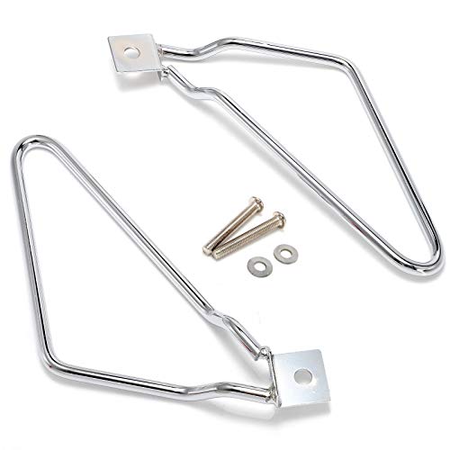 UNbrand soportes para alforjas de motocicleta compatibles con Harley Sportster 883 Iron XL883N Dyna FXDF Softail V-ROD cafer bobber chopper touring Suzuki Kawasaki (cromo) miniatura 2