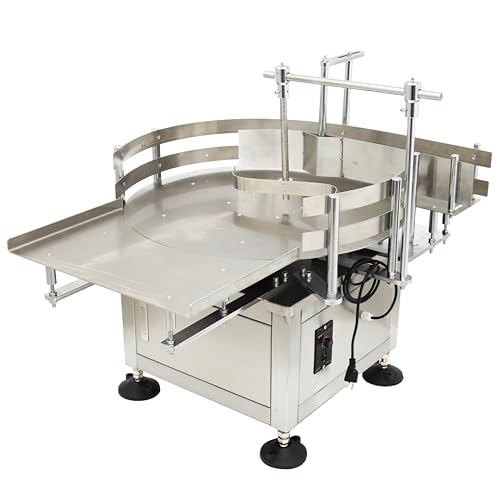 LGXEnzhuo 31.5inch Desktop Automatic Bottle Organizer Accumulation Table Automatic Round Rotary Plastic Glass Bottle Assembly Line Bottle Sorting Turntable Table 110V