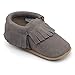 Dotty Fish Unisex Baby Weiche Leder-Babyschuhe mit Tiermotiven, Graue Mokassins, 18 24 Monate EU