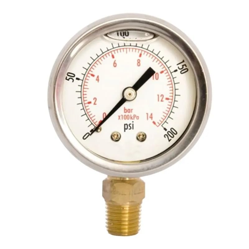 Pressione dell'aria per manometro 2" faccia 1/4" per montaggio posteriore VNPT compatibile con compressore 0-200 PSI Ricambi auto