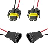 Bawkars 4 PCS H8 H11 Pigtail Socket Wiring Harness, 12V Waterproof Male & Female Pigtail Socket Adapter Connector for Fog Lights (Multicolored)