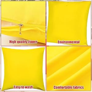 Preboun 8 Pcs 18 x 18 Inch Fresh Colors Decorative Throw Pillow Covers Mixed Color Throw Pillow Cases Square for Classroom Couch Bedroom Patio Garden Covers Only
