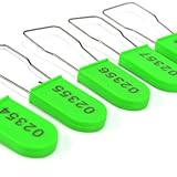 Plastic Padlocks Security Seals Tags Water/Electricity Metal Wire Seal Locking Disposable Anti-Tamper Lock Tag with Numbered(50pcs,Green)