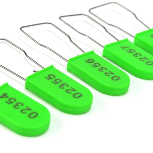 Plastic Padlocks Security Seals Tags Water/Electricity Metal Wire Seal Locking Disposable Anti-Tamper Lock Tag with Numbered(50pcs,Green)