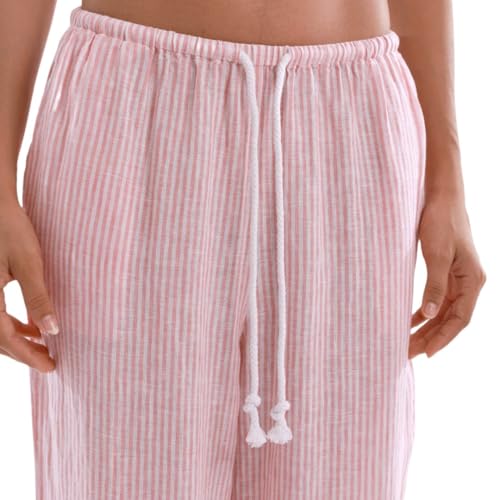 Pantalon large à rayures en lin idéal pour flâner en été