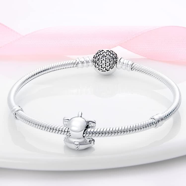 Miniatura 3 de LIGHTDOG 925 Sterling Silver Beads Charms fits Pandora Charm Bracelets for Woman Cartoon Avatar Dangle Pendant Bead,Girl Jewelry Beads Gifts for