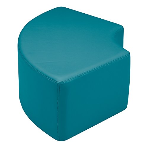 Image of Sprogs 12 inch H Structured Quarter Round Stool -Flexible Modular Collaborative Soft Seating for Office, Home, Lounge and School Classrooms with Durable Frame -Teal