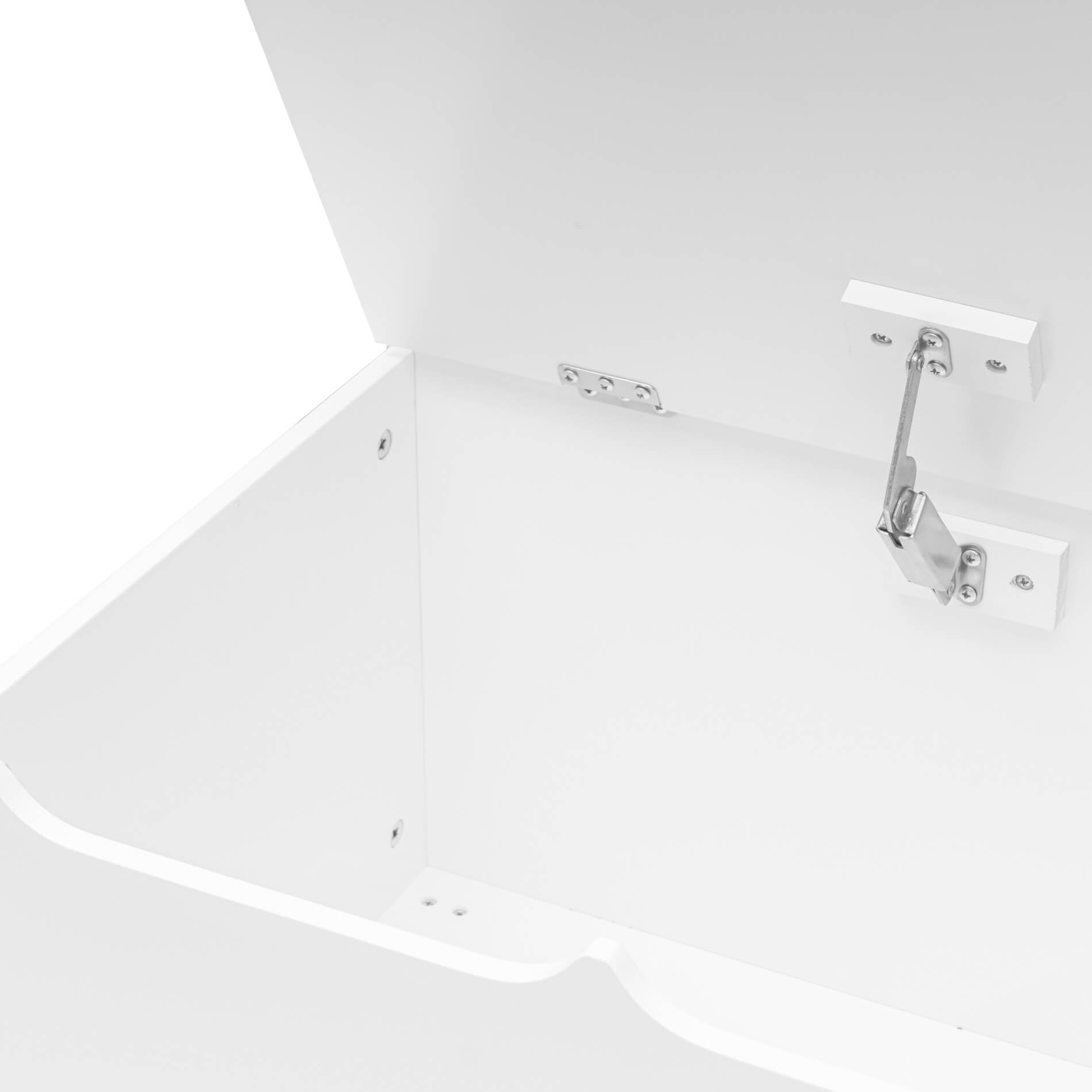 Rebecca Mobili Baule Portagiochi, Cassapanca Per Bambini, Bianco, MDF Pino, Con Coperchio Schienale, Per Cameretta - Misure HxLxP: 55 x 60 x 40 cm - Art. RE6844