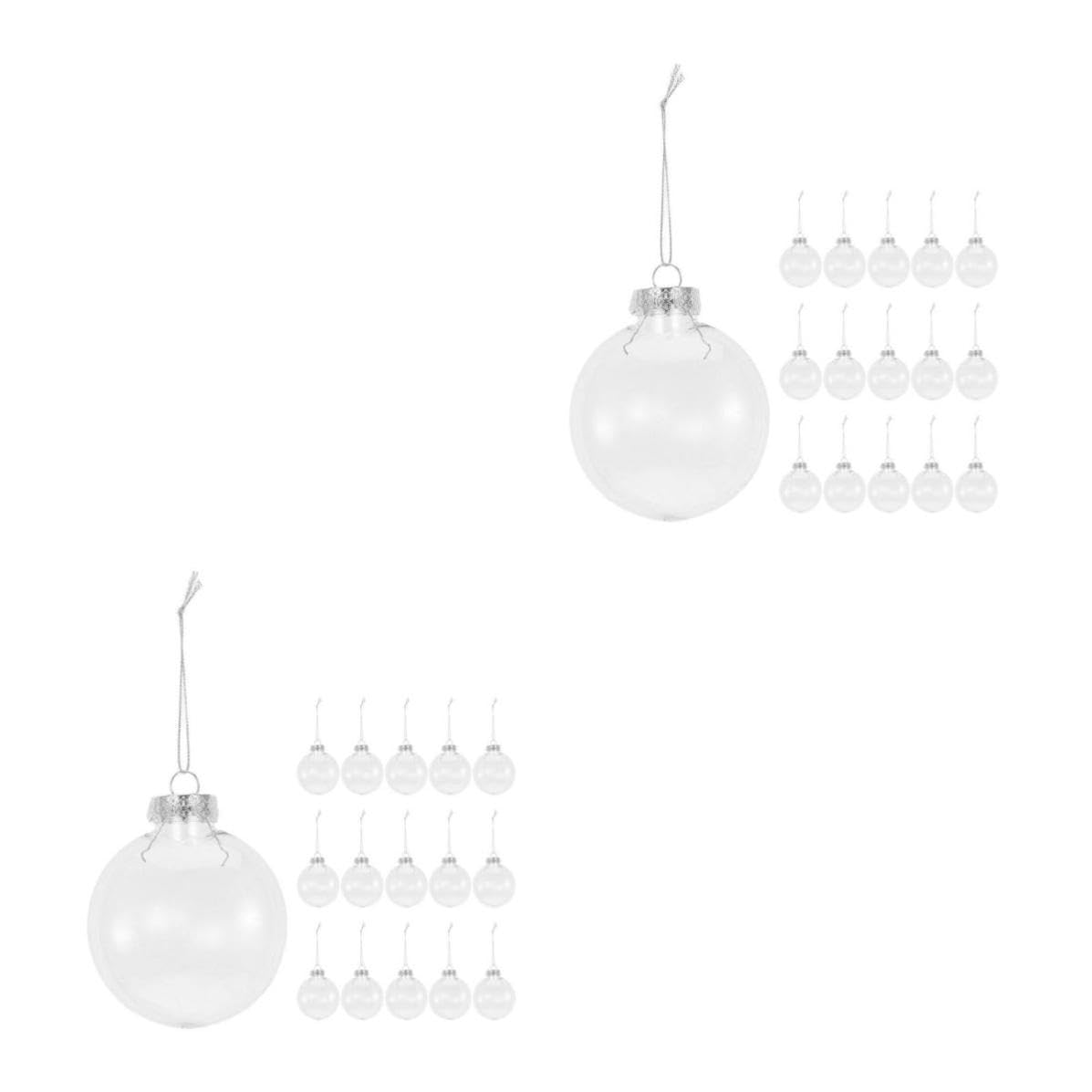 SHINEOFI 48 Piezas Bola de Navidad Transparente Rellenable Pet, Adorno
