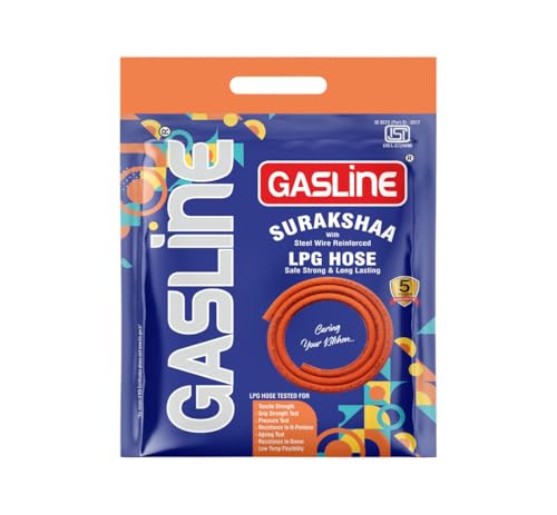 GASLINE LPG Rubber Hose Pipe 1.5 Meter Length | Flexible Orange G...