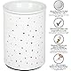 ONVAYA Porzellan Duftlampe DOTS | 1 Stück | Elektrisch | Weiss | 15 cm | für die Steckdose | mit Birne | Aromalampe
