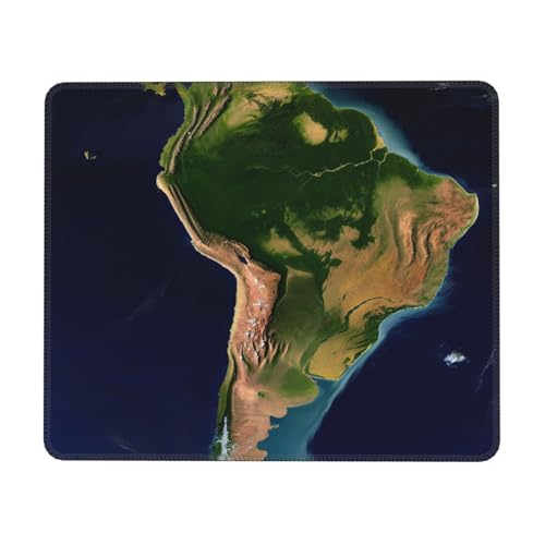 Tapis de souris carré Amérique du Sud avec base en caoutchouc antidérapant pour souris sans fil, ordinateur portable, accessoires de bureau, tapis de souris de jeu 17,8 x 21,8 cm