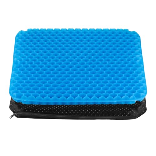 Cuscino in gel per sedia da ufficio, a nido d'ape in gel ortopedico, traspirante, per sedia a rotelle, cuscino per auto, ufficio, casa, con rivestimento in tessuto antiscivolo (40 x 35 x 2,4 cm)