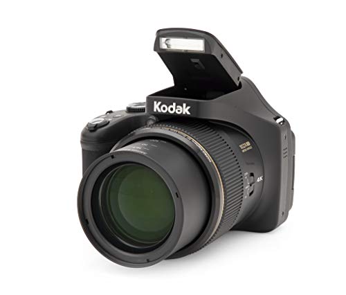 KODAK Pixpro AZ1000 – Appareil Photo Bridge Numérique (20 MP CMOS, Vidéo 4K, Zoom Optique 102X, Écran articulé LCD 3’’, WiFi) Noir