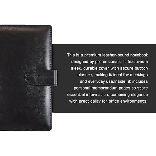 Image of Cubic A5 Foambound Leather Notebook Black | 160 Pages | Soft Cover | Button Closure | Premium Journal for Office, School, Notes, Journaling | Elegant, Durable & Compact Design